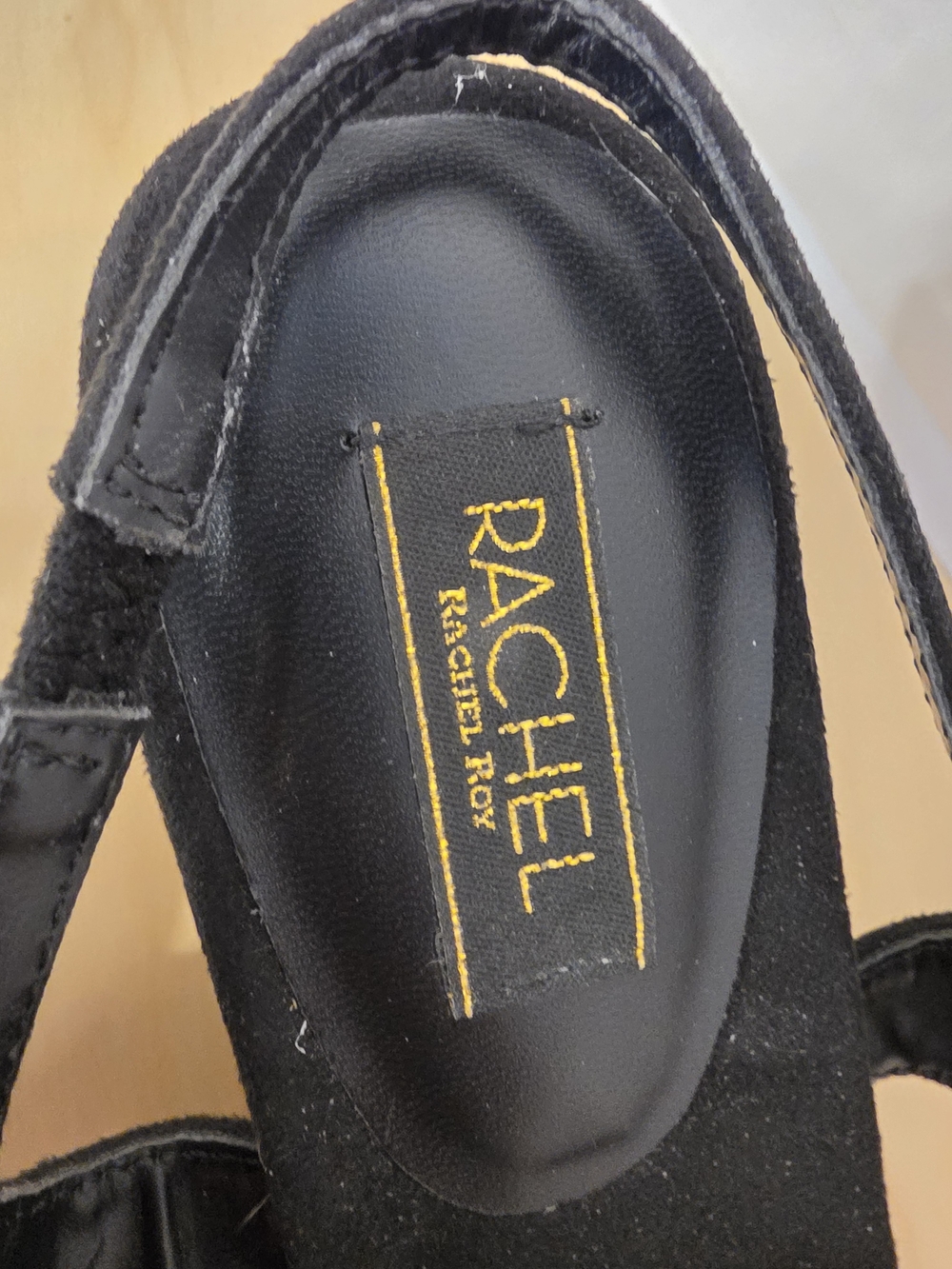 RACHEL Rachel Roy Black Suede Strappy Heels